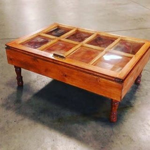 coffee table - window table - window coffee table - old window table - reclaimed windows - old windows - Knot In Your House