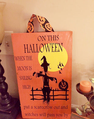 Halloween sign - Sign - Seasonal sign - Wood sign - Witch sign - Fun signs - Kids halloween sign - Wood halloween sign - Knot In Your House