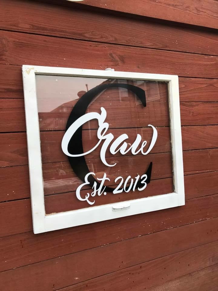 rustic wood sign - single panewood window - last name signs - holiday gifts - Knot In Your House