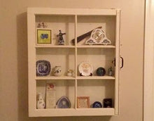 Load image into Gallery viewer, Rustic medicine cabinet - Unique medicine cabinet - 6 pane window cabinet- shabby wall cabinet- rustic curio cabinet- shadow box window cabinet - old windows - Knot In Your House
