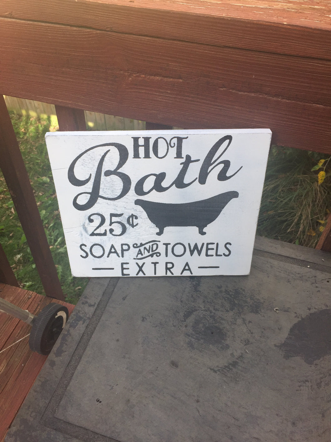Hot Bath 25 Cents Farmhouse Bathroom Sign - Knot In Your House