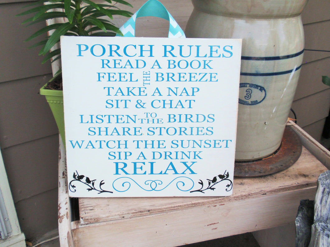 front porch signs - porch decor - porch rules sign - Knot In Your House