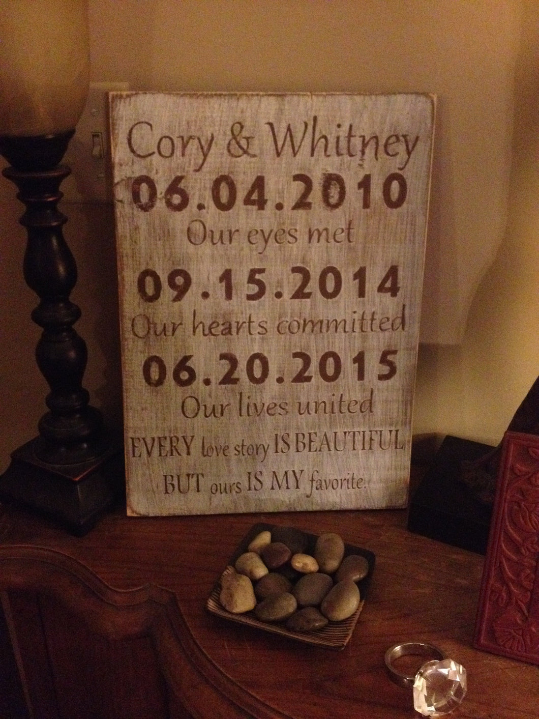 Important dates sign - Wood sign - Dates sign - Wedding sign - Marriage sign - Wedding date sign - Knot In Your House