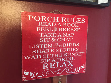 signs for porch - porch rules sign - sign for backyard - sign for front yard - outside home decor - Knot In Your House