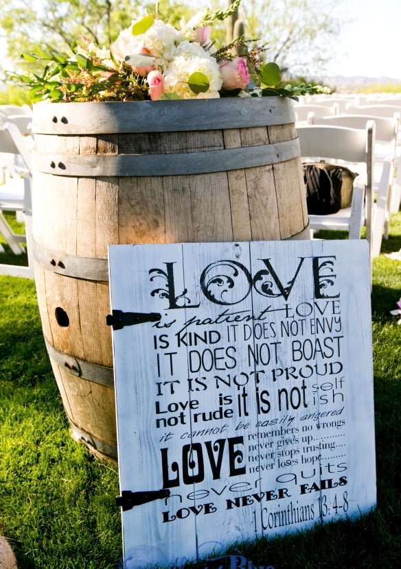 barn door wedding sign - rustic wedding sign - rustic wedding decor - corinthians sign - love quote sign - love is kind sign - gift for wedding - wedding gift - gift for newlyweds - Knot In Your House