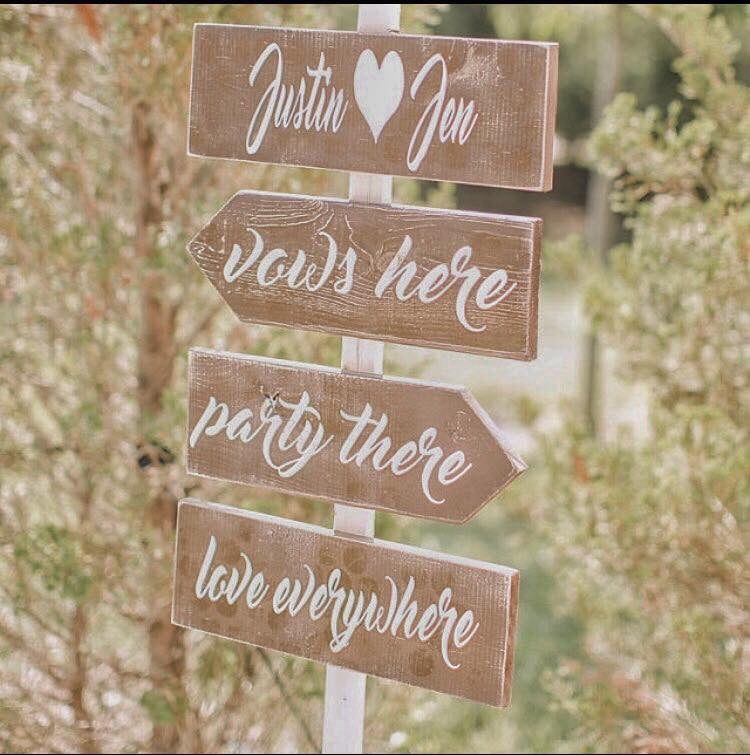 wedding directional signs - wedding signs - rustic wedding decor - barn house wedding decor - directional signs for wedding - Knot In Your House