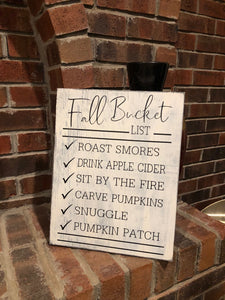 Rustic Fall Bucket List Sign - Knot In Your House