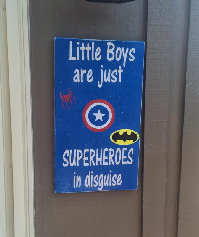 superheroes sign - captain america sign - little boys are just superheroes in training (disguise) - boys room decor - wood signs for boys room - Knot In Your House