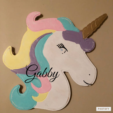 Unicorn Wood Sign Personalized Girls Room Name Signs - Knot In Your House
