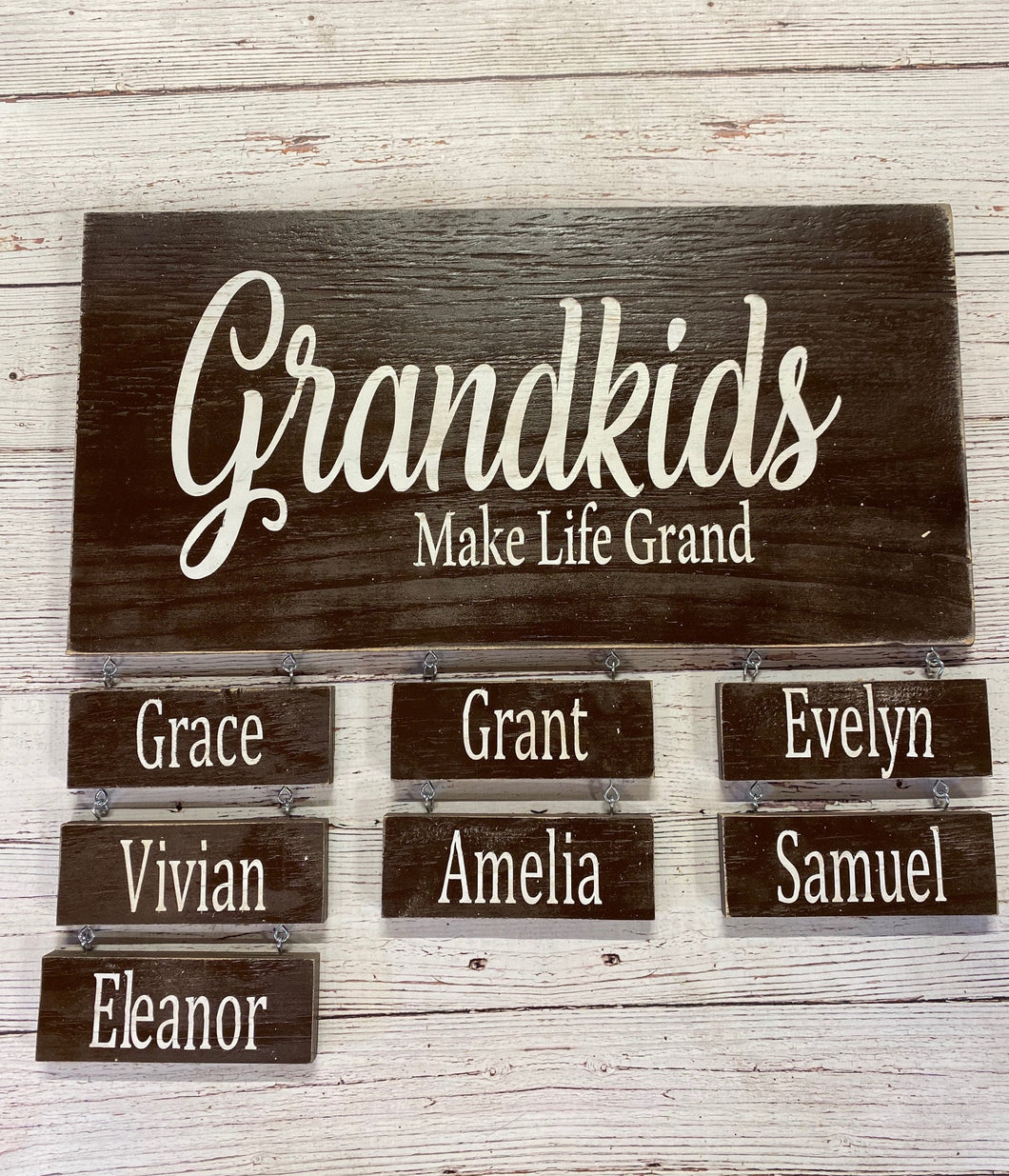 Grandkids Make Life Grand Personalized Wooden Sign - Knot In Your House