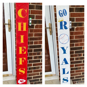 Chiefs Royals 5 Foot Reversible Wooden Porch Sign - Knot In Your House
